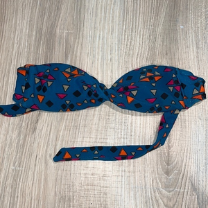 American eagle blue strapless bikini‎ top